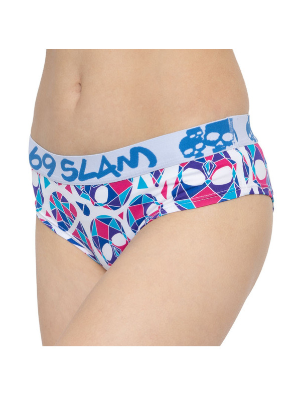 69slam Ženske spodnjice 69SLAM boxer skullmond white