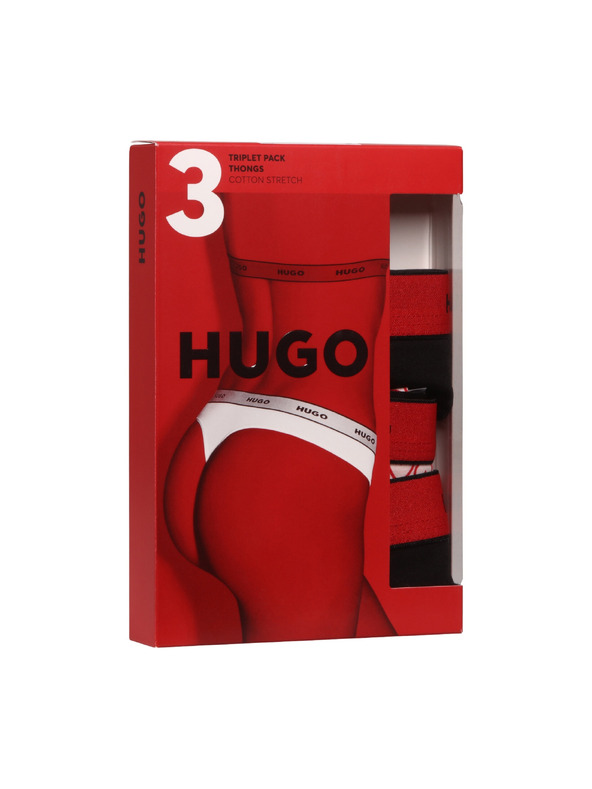 HUGO Komplet treh - Ženske tange HUGO večbarvne