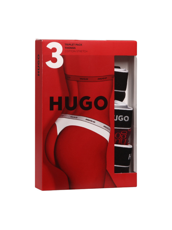HUGO Komplet treh - Ženske tange HUGO večbarvne