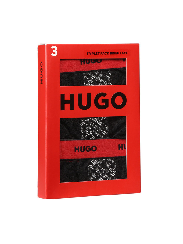HUGO Komplet treh - Ženski nogavičke HUGO črne