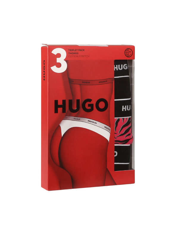 HUGO Komplet treh - Ženske tange HUGO večbarvne