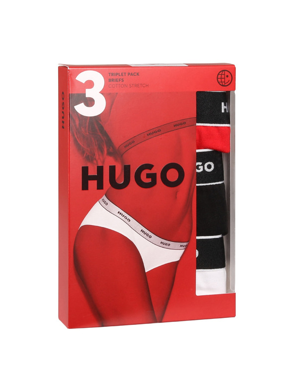 HUGO Komplet treh - Ženski nogavičke HUGO večbarvne