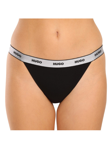 HUGO Komplet treh - Ženski tanga HUGO črna