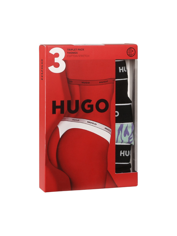 HUGO Komplet treh - Ženske tange HUGO večbarvne