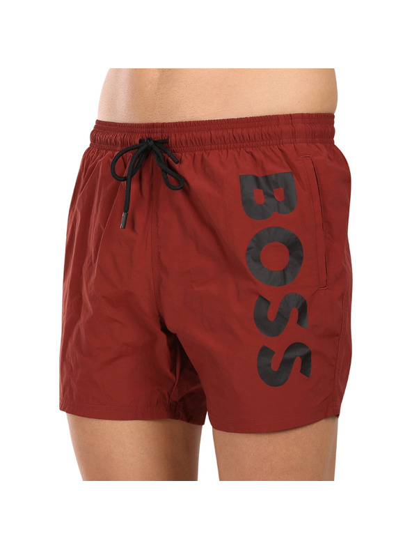 BOSS Moške plavalne hlače BOSS rdeče