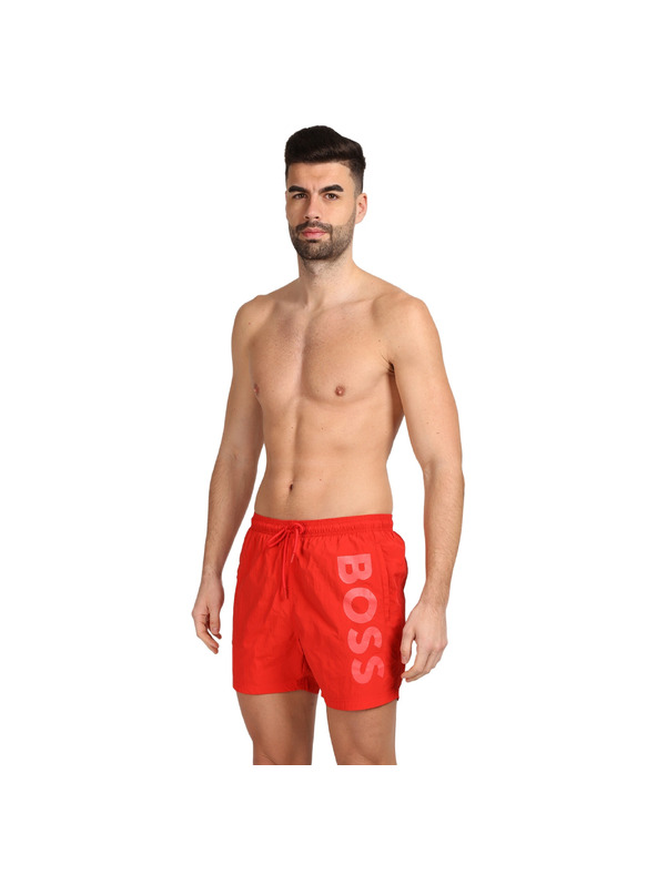 BOSS Moške plavalne hlače BOSS rdeče