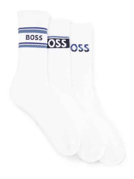 BOSS Komplet treh - nogavice BOSS bele
