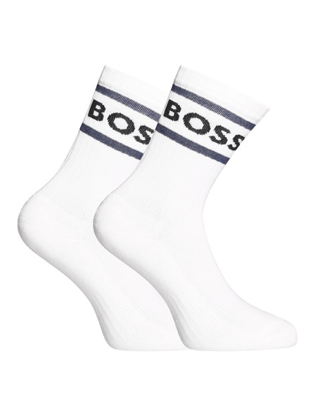 BOSS Komplet treh - nogavice BOSS visoke bele