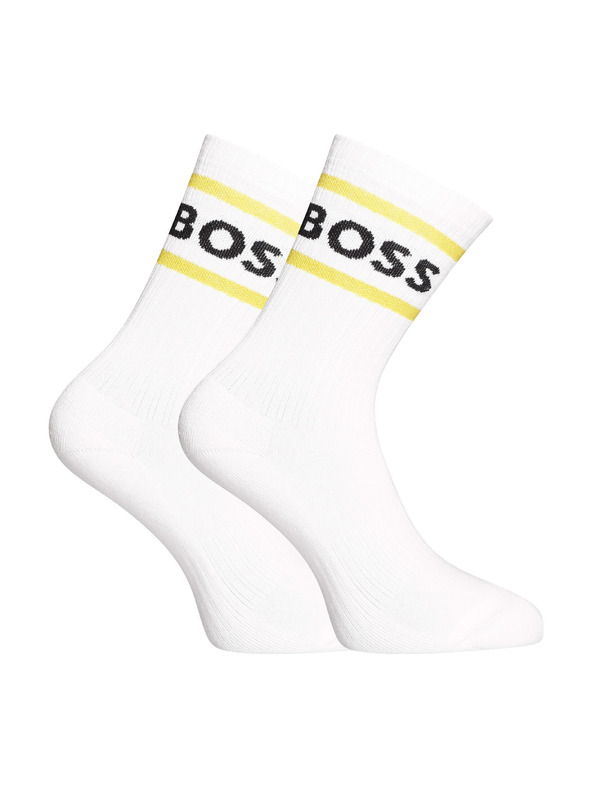 BOSS Komplet treh - nogavice BOSS visoke bele
