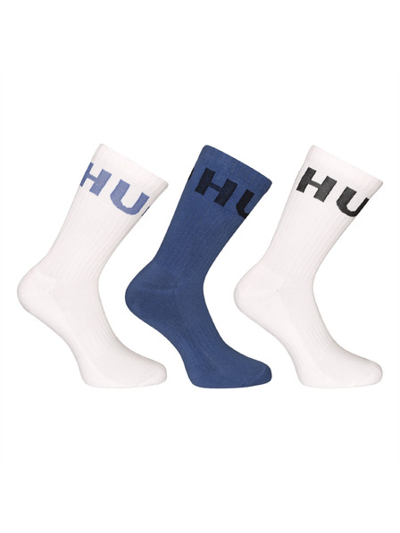 HUGO Set treh - nogavice HUGO visoke večbarvne