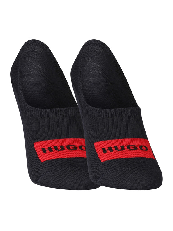 HUGO Set treh - nogavice HUGO nizke črne