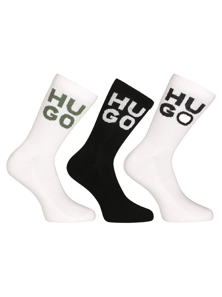 HUGO Set treh - nogavice HUGO visoke večbarvne