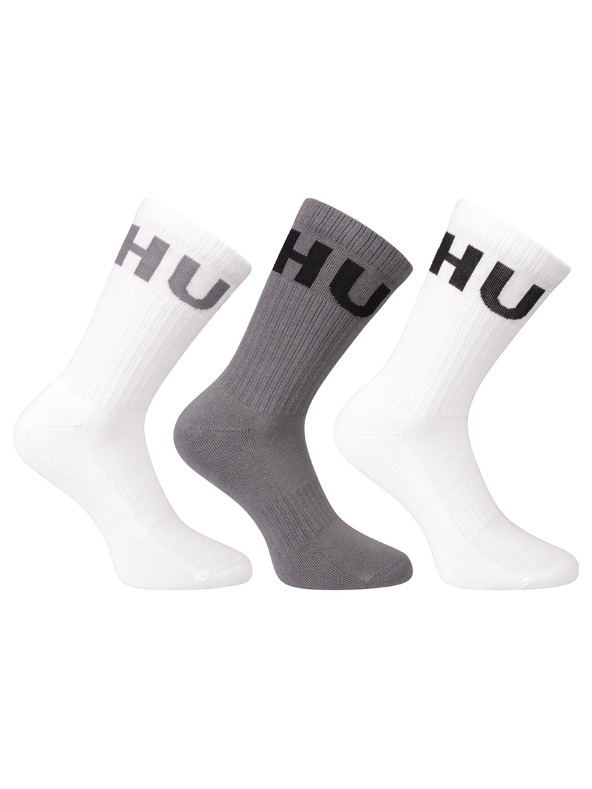 HUGO Set treh - nogavice HUGO visoke večbarvne