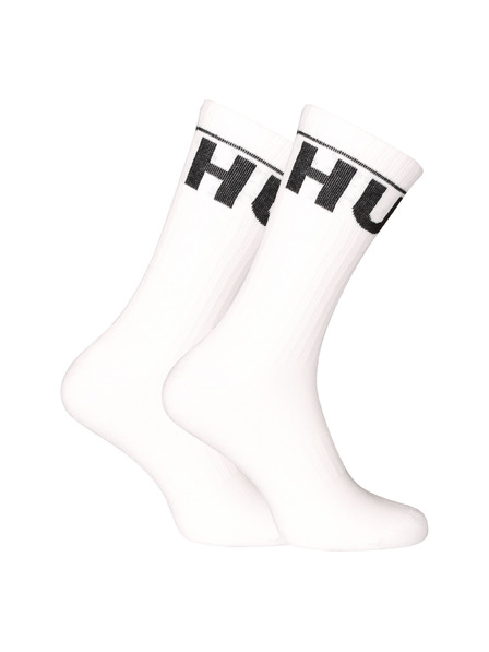 HUGO Set dveh - nogavice Hugo visoke bele