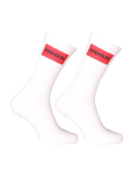 HUGO Set dveh - nogavice Hugo visoke bele
