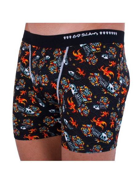 69slam Moške boksarke 69SLAM fit bamboo fish skull