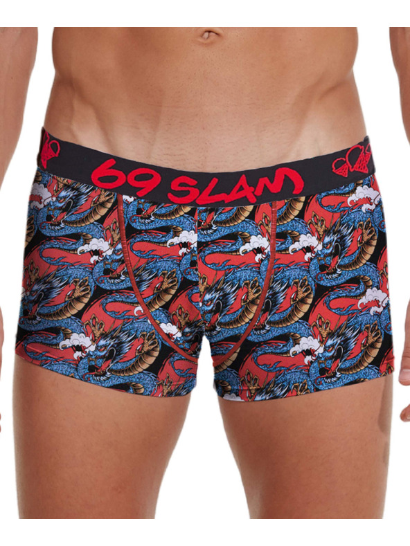 69slam Moške boksarice 69SLAM hip bamboo moon dragon red