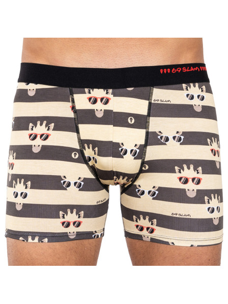 69slam Moške boksarice 69SLAM fit bamboo giraffe stripes