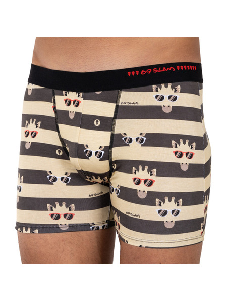 69slam Moške boksarice 69SLAM fit bamboo giraffe stripes