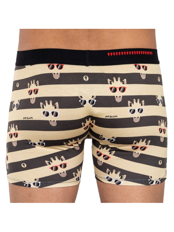 69slam Moške boksarice 69SLAM fit bamboo giraffe stripes