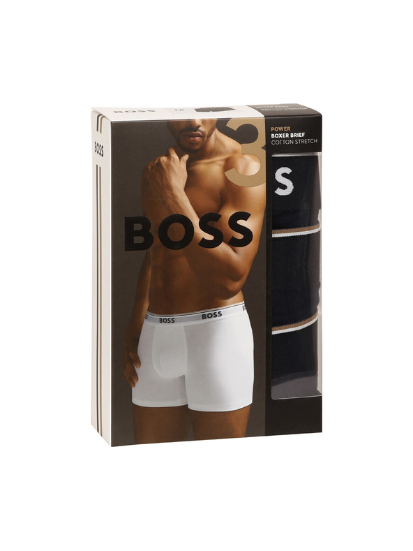 BOSS Set treh - moške boksarice BOSS temno modre