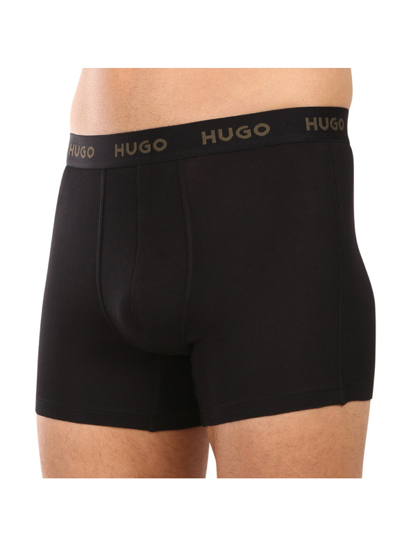 HUGO Komplet treh - moške boksarice HUGO črne