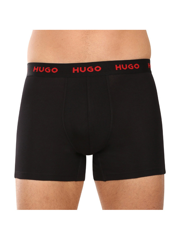 HUGO Komplet treh - moške boksarice HUGO črne