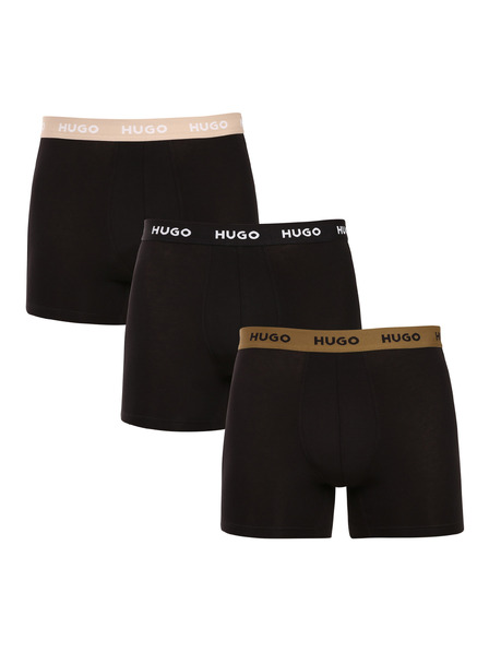 HUGO Komplet treh - moške boksarice HUGO črne