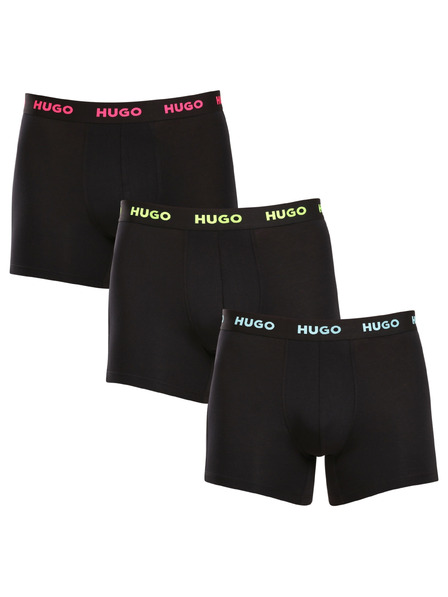HUGO Komplet treh - moške boksarice HUGO črne
