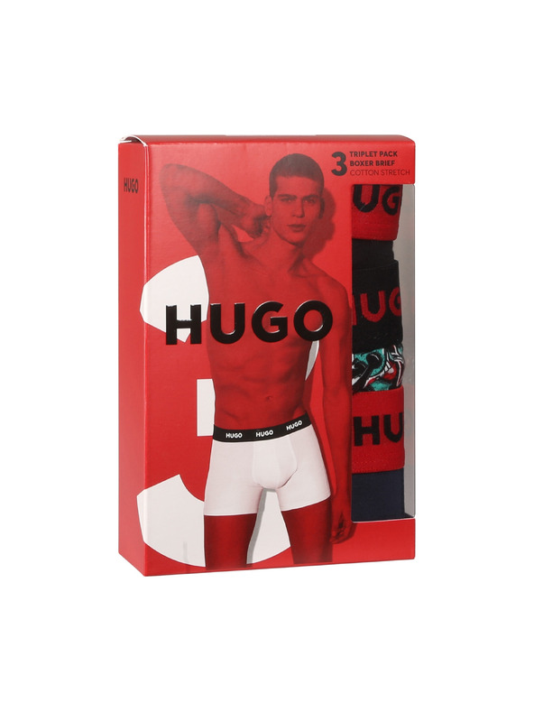 HUGO Komplet treh - moške boksarice HUGO večbarvne