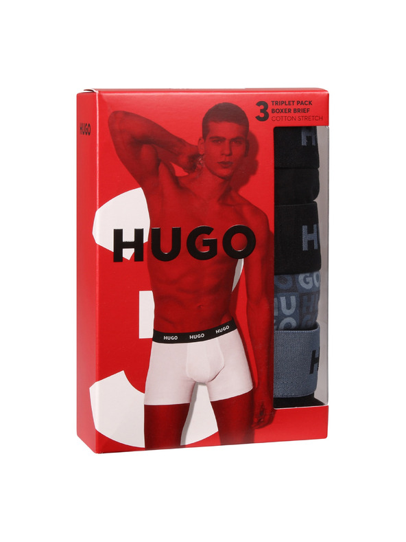 HUGO Komplet treh - moške boksarice HUGO večbarvne
