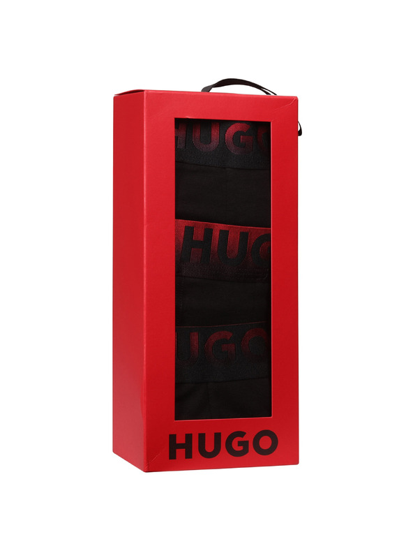 HUGO Komplet treh - moške boksarice HUGO črne
