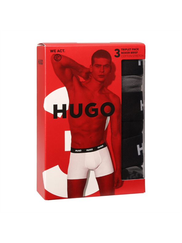 HUGO Komplet treh - moške boksarice HUGO večbarvne