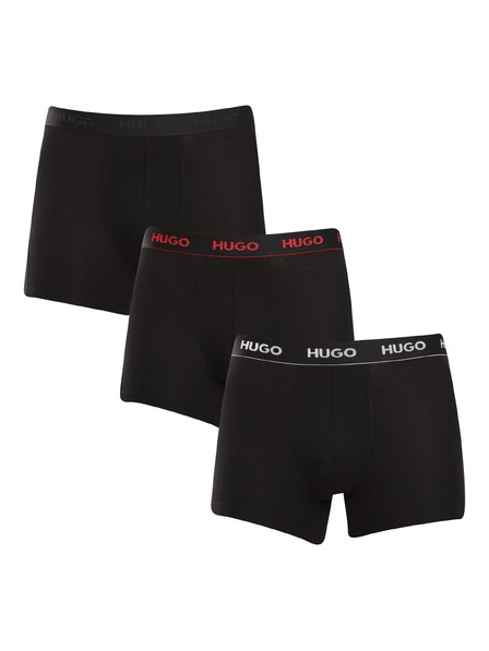 HUGO Komplet treh - moške boksarice HUGO črne