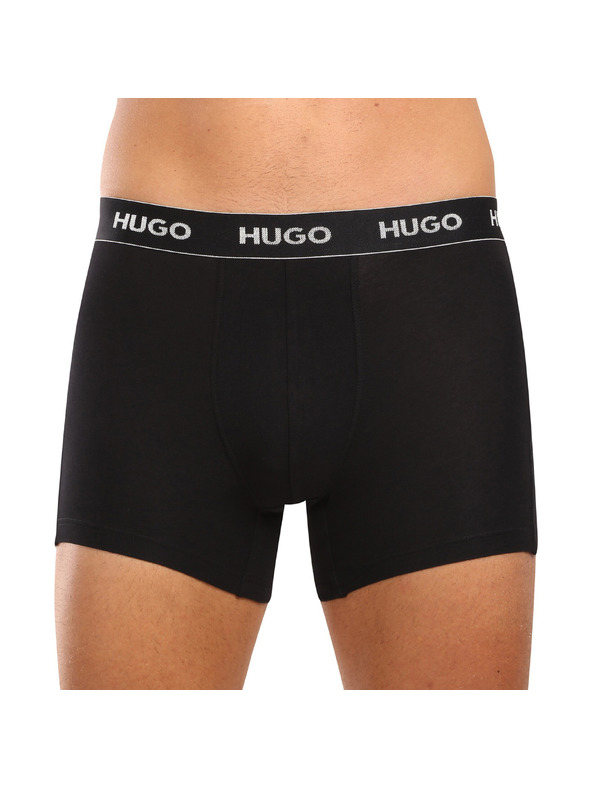 HUGO Komplet treh - moške boksarice HUGO črne