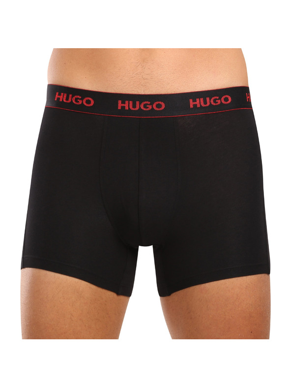 HUGO Komplet treh - moške boksarice HUGO črne