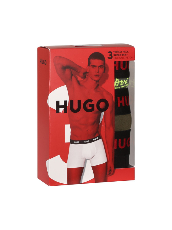 HUGO Komplet treh - moške boksarice HUGO večbarvne