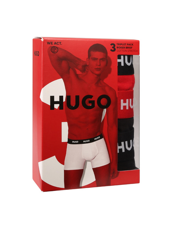 HUGO Komplet treh - moške boksarice HUGO večbarvne