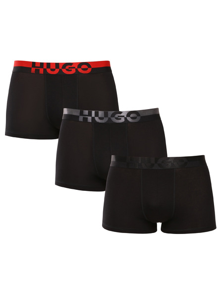 HUGO Komplet treh - moške boksarice HUGO črne