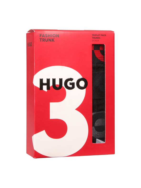HUGO Komplet treh - moške boksarice HUGO črne