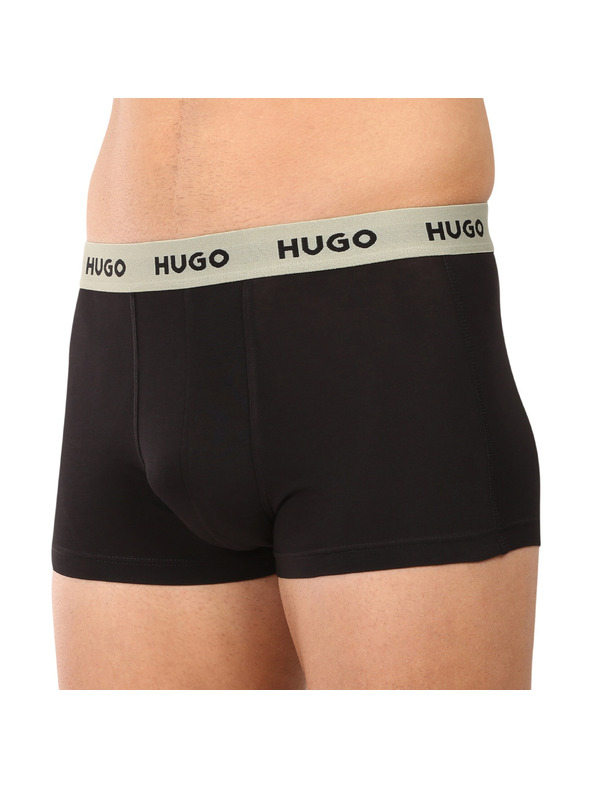 HUGO Komplet treh - moške boksarice HUGO črne