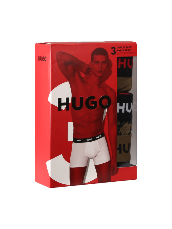 HUGO Komplet treh - moške boksarice HUGO večbarvne