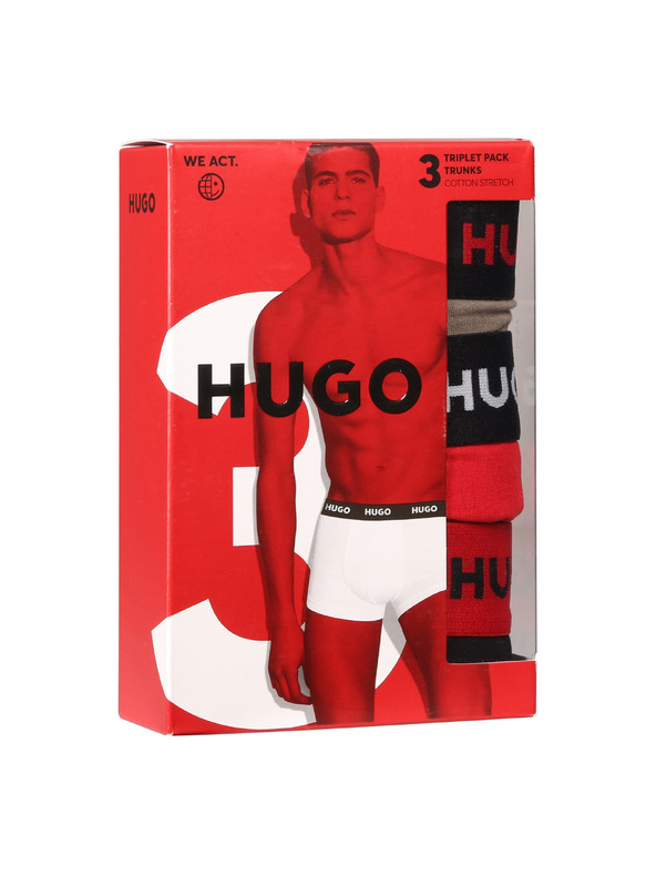 HUGO Komplet treh - moške boksarice HUGO večbarvne