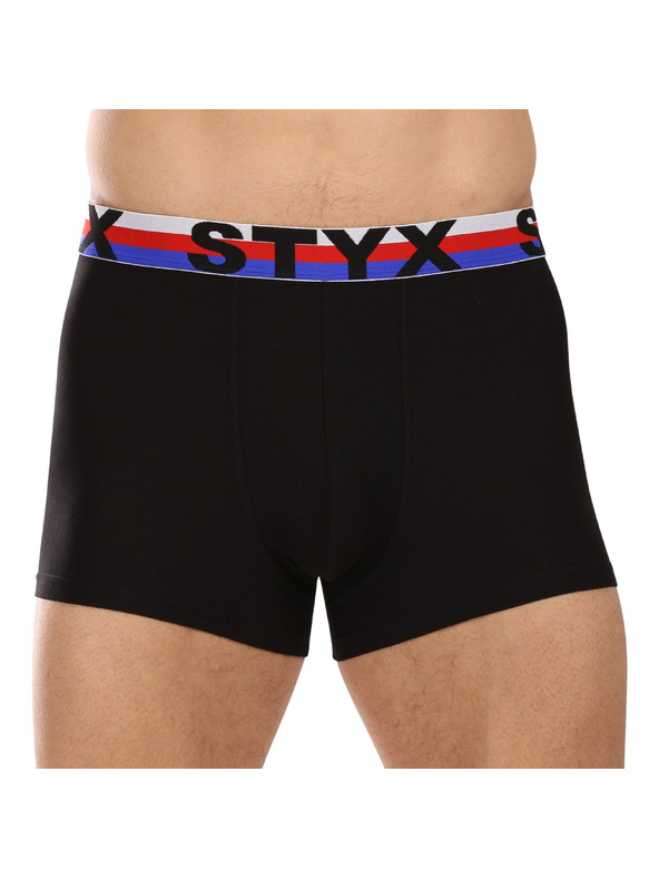 Styx Moški boksaški del Styx športni elastičen črne trikolore