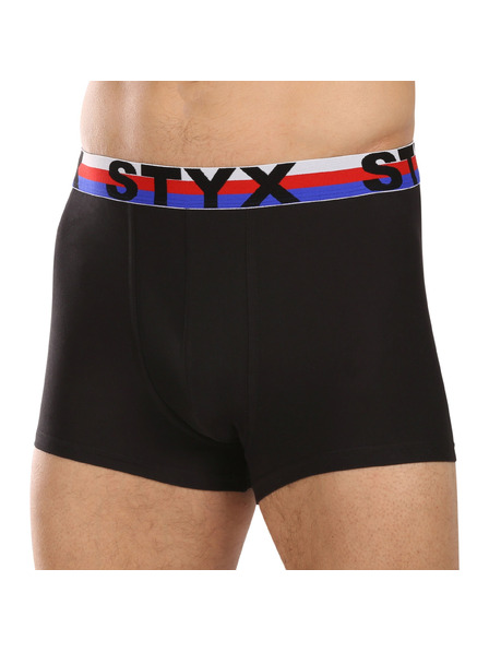 Styx Moški boksaški del Styx športni elastičen črne trikolore