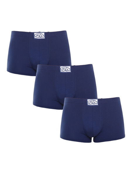 Styx Komplet treh - moški boksaški del Styx klasični elastičen temno modri