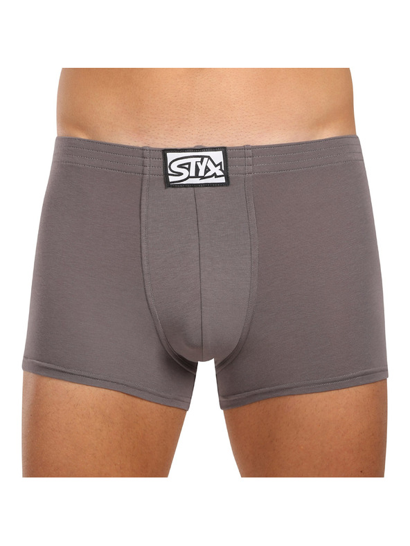 Styx Komplet treh - moški boksaški način Styx klasični elastik temno sivi