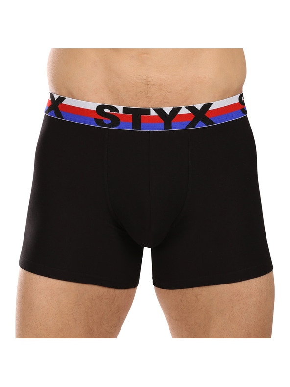 Styx Moške boksarice Styx long športna guma črne trikolora