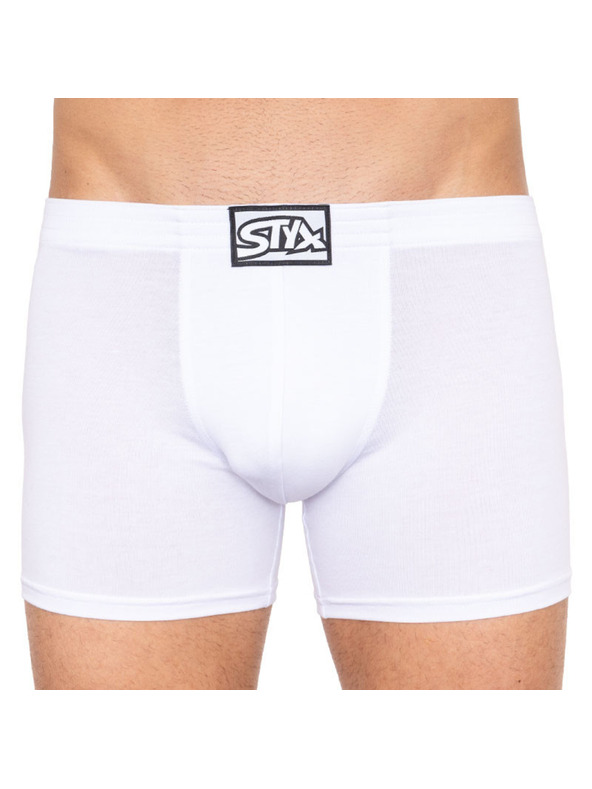 Styx Komplet treh - moške boksarice Styx long klasična guma bele