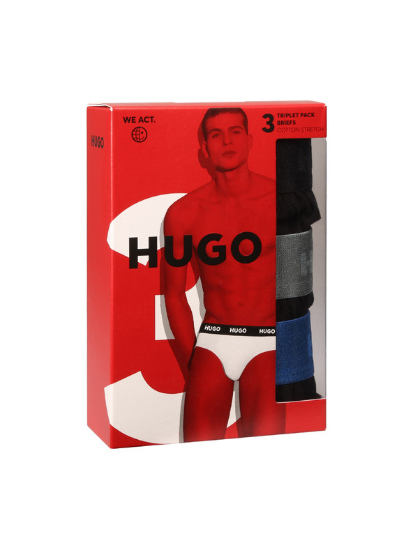 HUGO Komplet trije - moške spodnjice HUGO črne